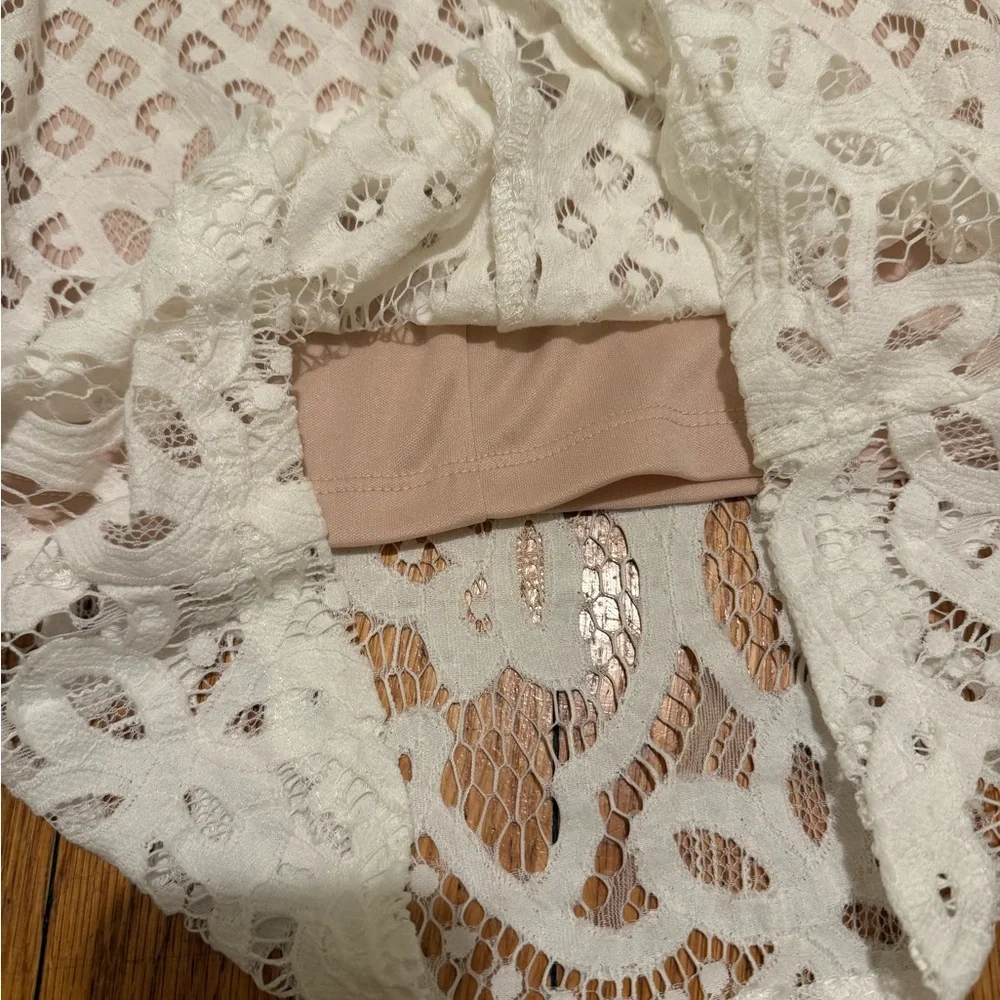 Lulu's Steal A Kiss White Lace Dress - Picture 6 of 7
